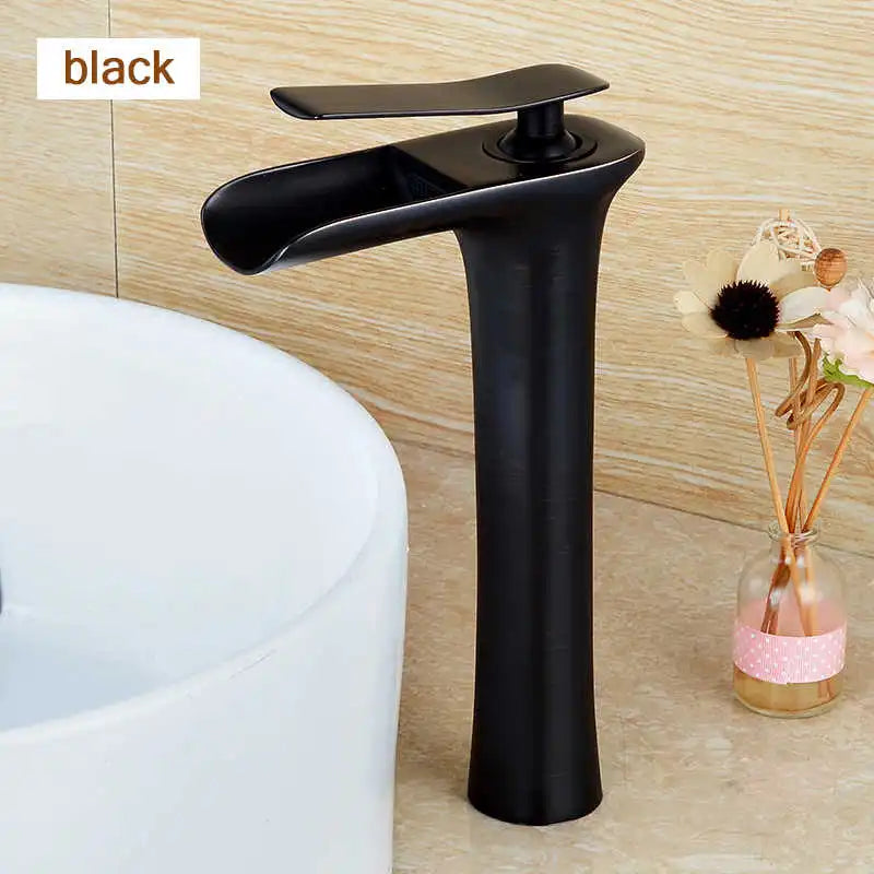 High Quality Basin Faucets Modern White Bathroom Faucet Waterfall faucets Single Hole Cold and Hot Water Tap Basin Faucet Mixer Taps 6008