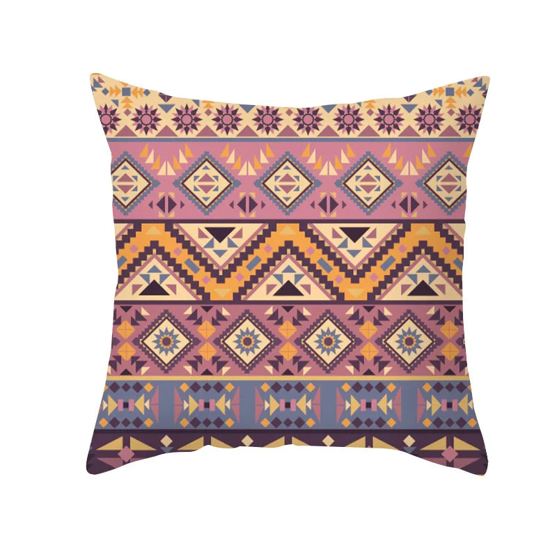 Boho Style Geometric Pattern Pillow Case for Sofa and Living Room Cushion Covers Retro Home Decorative Throw Pillow Covers 45x45