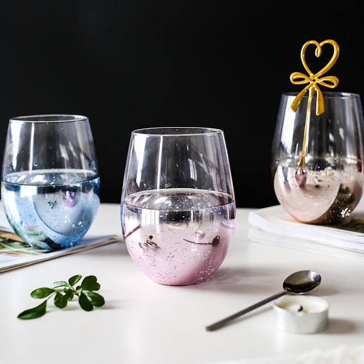 Unique Mercury Glass Design, Elegant Glassware Home & Office Water Cup, Perfect for Juice and Drinks
