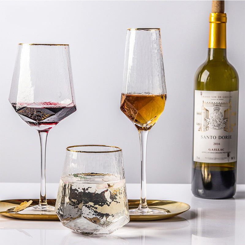 Beautiful gold rimmed wine glasses