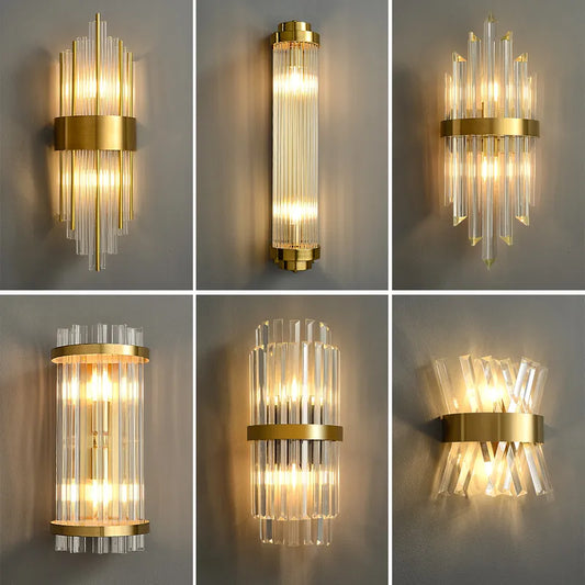 Crystal Wall Lamps For Living Room Hall Foyer Hotel Indoor Home Luxury Art Decor Modern Gold LED Sconce Lighting Fixtures 2022