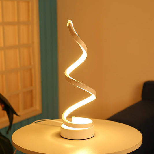 Modern Acrylic Iron Curved Spiral LED Light Fixture