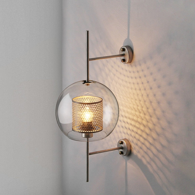 "Contemporary Glass Wall Sconce Light Fixture