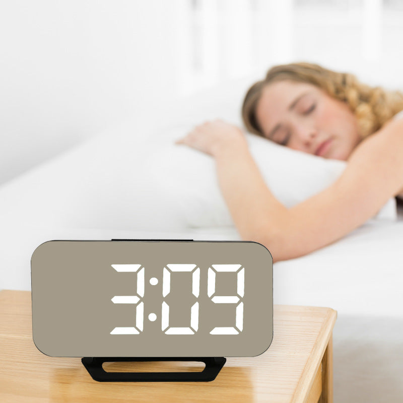 Creative New student electronic brightness can regulate mirror alarm clock LED/USB digital display night light and  alarm clock