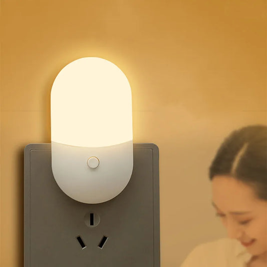 Bedside Lamp LED Mini Night Light EU US Plug Eye Protection Night Light Kids Gift Use For Bedroom Living Room Baby Feeding