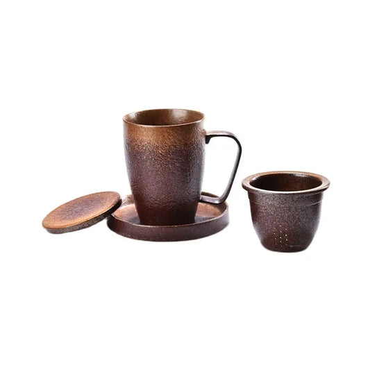 Elevate Your Tea Experience with Our Handcrafted Ceramic Tea Cup with Filter and Cover for Office Use
